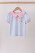 Purple Stripe Pencil Embroidered Top