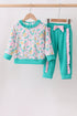 Green Floral Ruffle Jogger Set