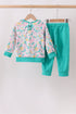 Green Floral Ruffle Jogger Set
