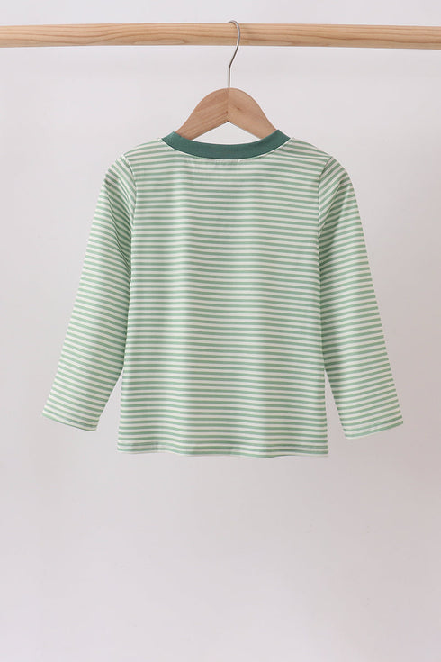 Teal Stripe Pocket top