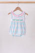 Pink Crocodile Smocked Gingham Bubble