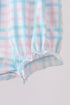 Pink Crocodile Smocked Gingham Bubble