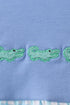 Blue Crocodile Embroidered Bubble