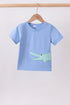 Blue Crocodile Applique Top