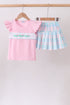 Pink Crocodile Smocked Skorts Set