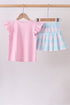 Pink Crocodile Smocked Skorts Set