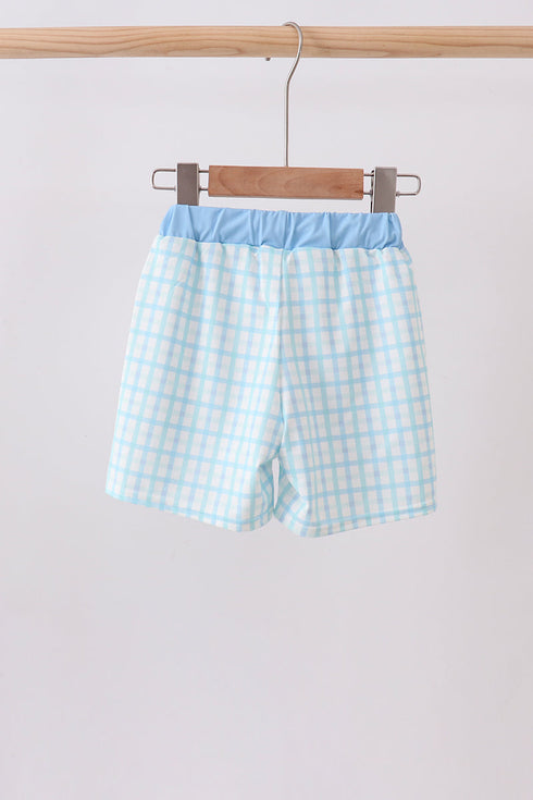 Blue Crocodile Embroidered Swim Trunks