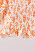 Orange Floral Smocked 2PC Ruffle Swimsuit