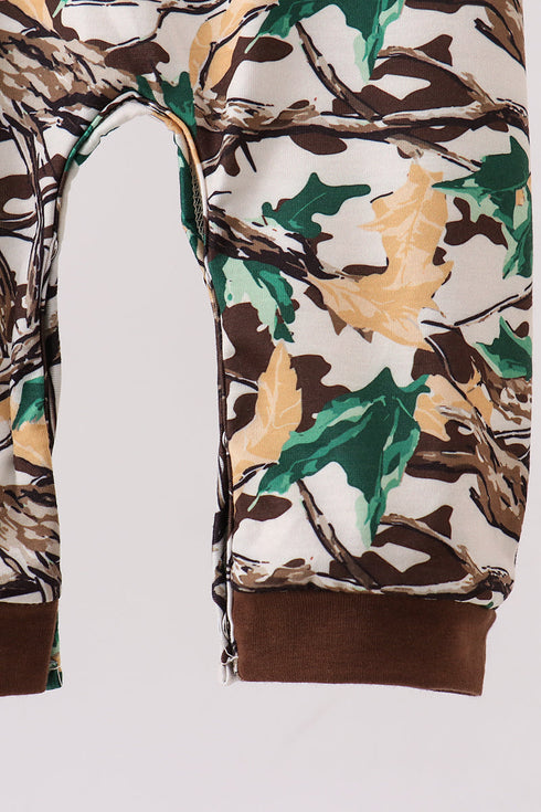 Camouflage Hunting Embroidered Romper