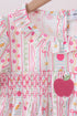 Pink Apple Smocked Ruffle Shorts Set