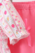 Pink Apple Smocked Ruffle Shorts Set