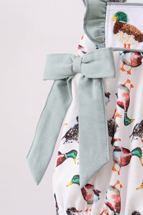 Sage Mallard French Knot Ruffle Bubble
