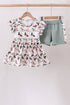 Sage Mallard French Knot Ruffle Shorts Set