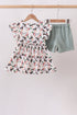 Sage Mallard French Knot Ruffle Shorts Set