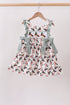 Sage Mallard French Knot Ruffle Dress