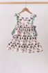 Sage Mallard French Knot Ruffle Dress