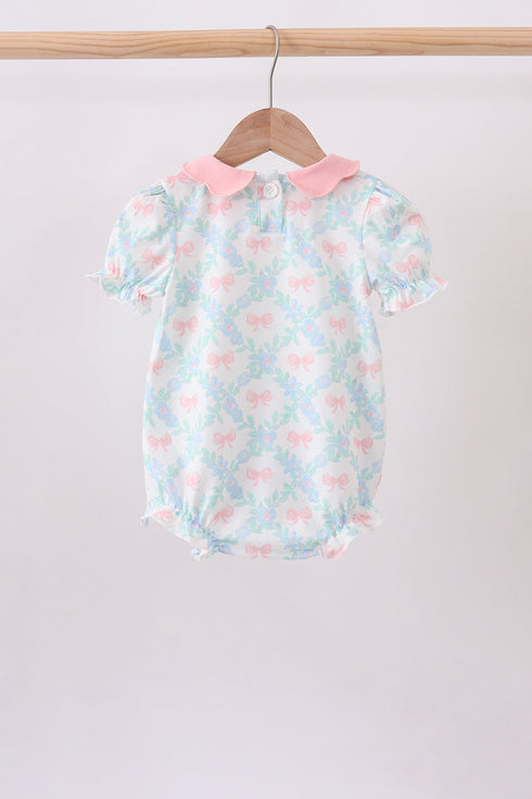 Pink Floral Bow Print Bubble