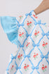 Blue Rose Ruffle Shorts Set