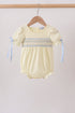 Cream smocked bubble