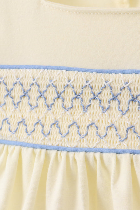 Cream smocked bloomer set