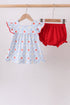Red Apple Print Bloomer Set