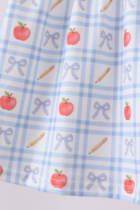 Red Apple Print Girls Shorts Set