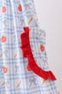 Red Apple Print Ruffle Dress