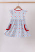 Red Apple Print Ruffle Dress