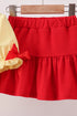 Yellow Apple Crayon Embroidered Girls Skorts Set
