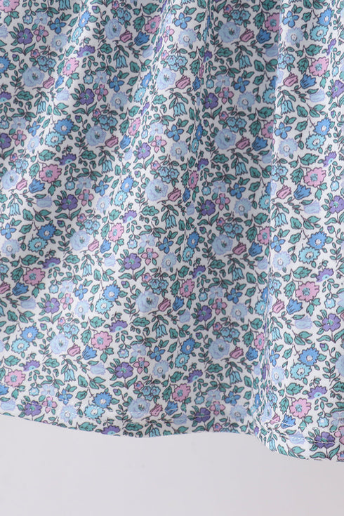 Blue Floral Smocked Dress