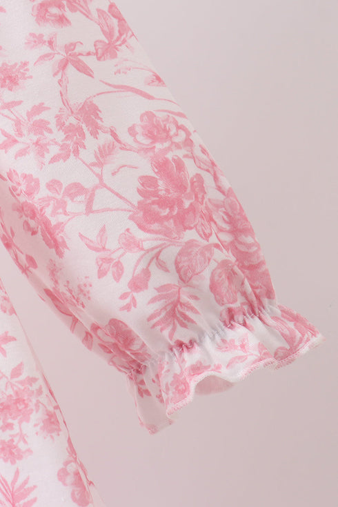 Pink Floral Smocked Dress