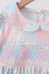 Checkered Floral Smocked Dress