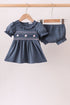 Garden Rose Smocked Ruffle Bloomer Set