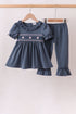 Garden Rose Smocked Ruffle Pants Set