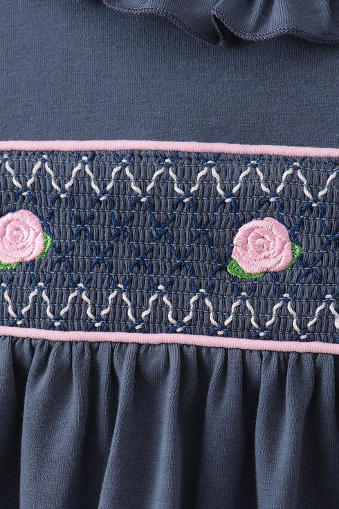 Garden Rose Smocked Ruffle Pants Set