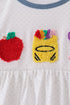 Blue Apple Crayon French Knot Ruffle Shorts Set