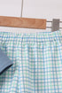 Blue Apple Crayon French Knot Plaid Shorts Set