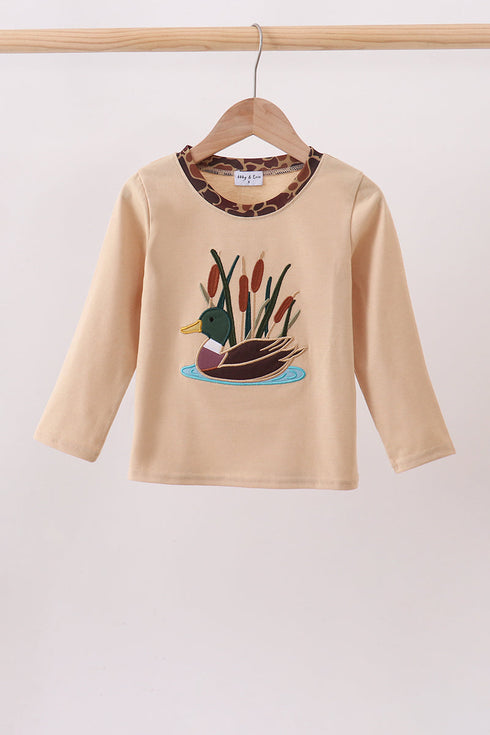 Camouflage duck applique top