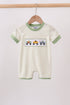 Monster truck embroidery stripe romper