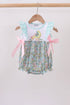 Mint Chicken Applique Ruffle Bubble