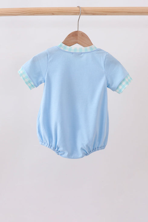 Blue Chicken Applique Bubble