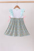 Mint Chicken Applique Ruffle Dress