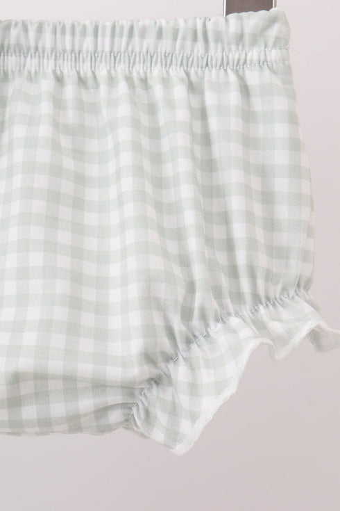 Green Sunflower Applique Ruffle Bloomer Set