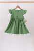 Green Sunflower Applique Ruffle Dress