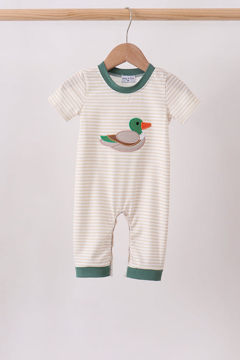 brown-stripe-mallard-applique-romper-sophias-stylebaby-1