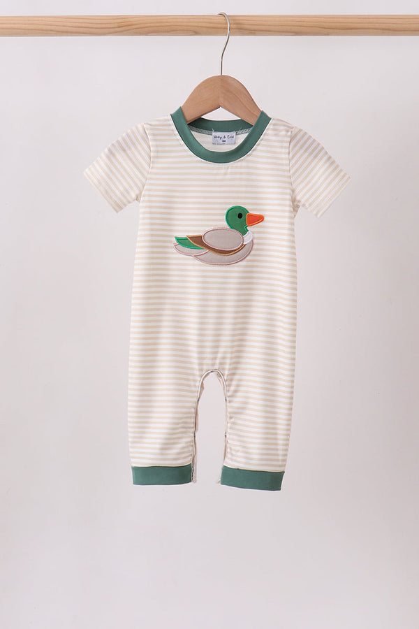 brown-stripe-mallard-applique-romper-sophias-stylebaby-1