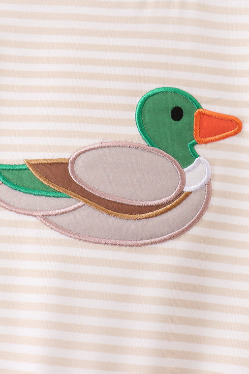 brown-stripe-mallard-applique-romper-sophias-style-2
