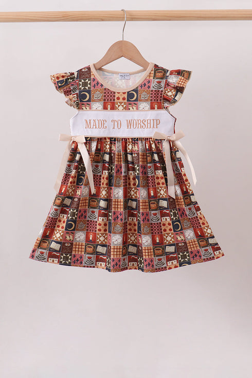 brown-made-to-worship-embroidery-ruffle-dress-sophias-styleDress-1
