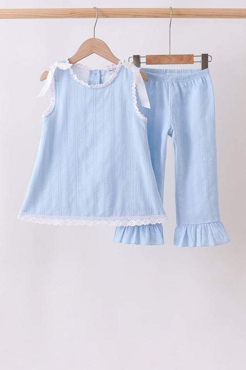 blue-jacquard-lace-ruffle-pants-set-sophias-styleSet-1
