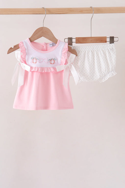 pink-pumpkin-bow-embroidery-ruffle-bloomer-set-1-sophias-stylebaby-1